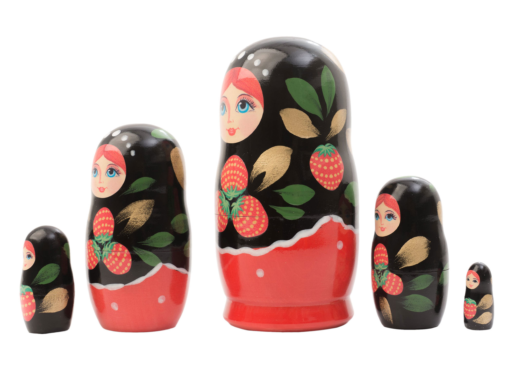 Buy Khokhloma Art Nesting Doll 5pc./4" at GoldenCockerel.com