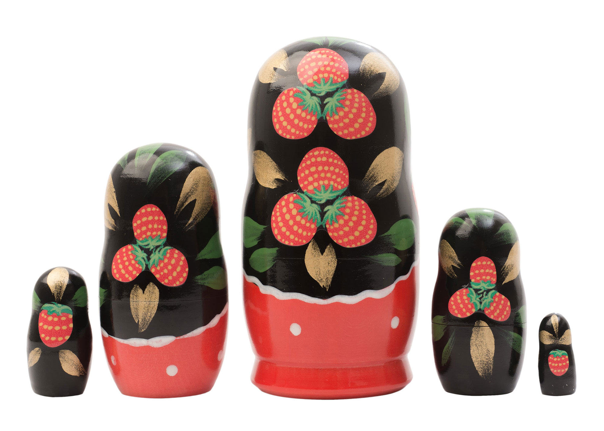 Buy Khokhloma Art Nesting Doll 5pc./4" at GoldenCockerel.com