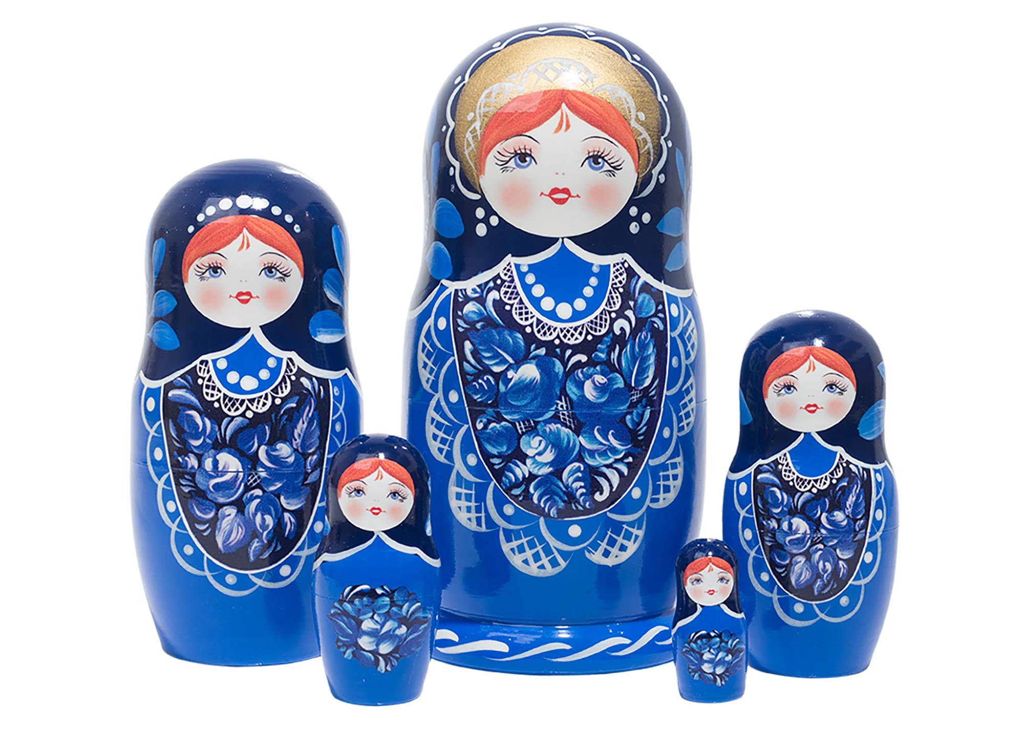 Buy Blue Beauty Nesting Doll 5pc./6" at GoldenCockerel.com