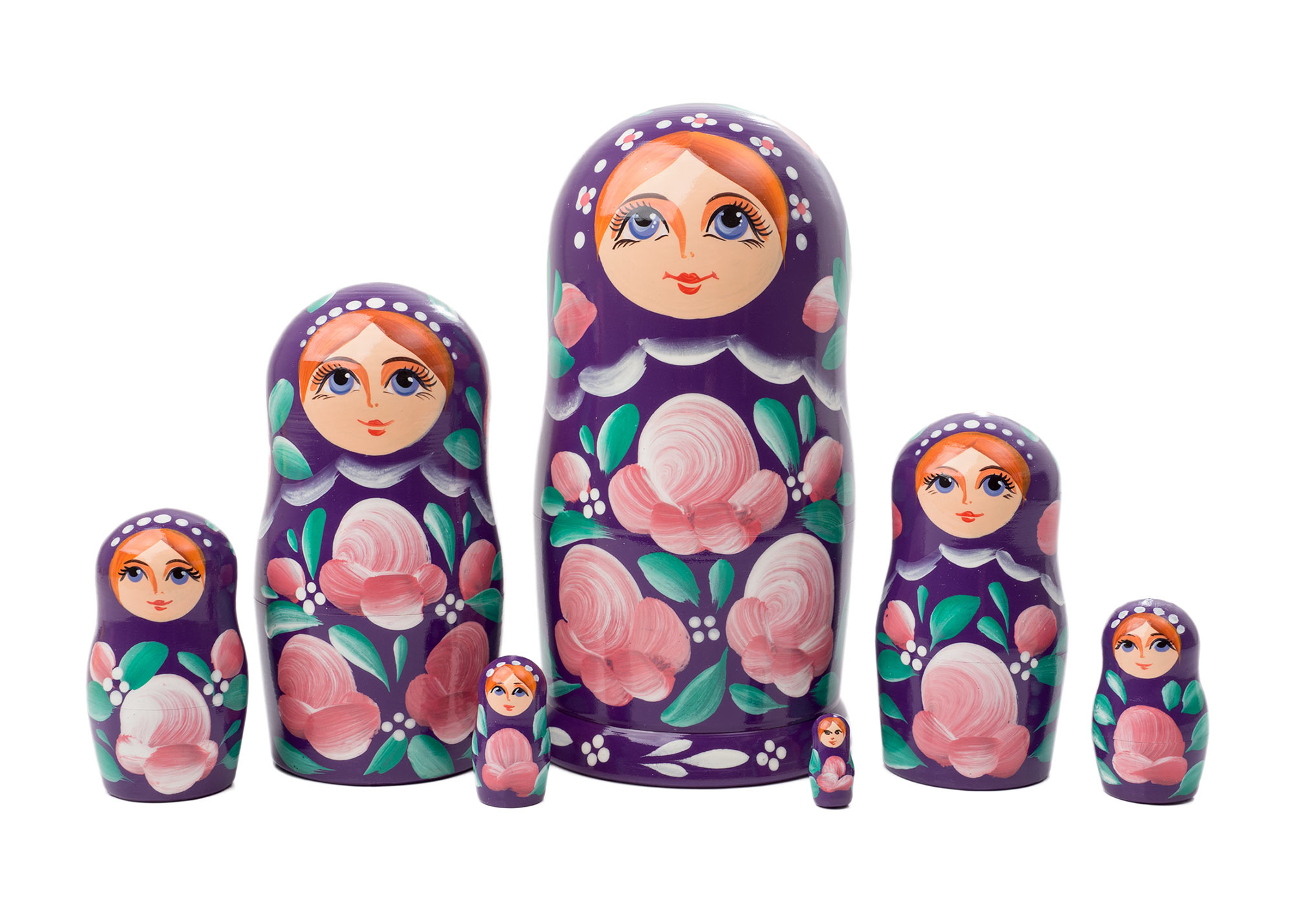 Buy Plum Floral Art Matreshka Doll 7pc./6" at GoldenCockerel.com