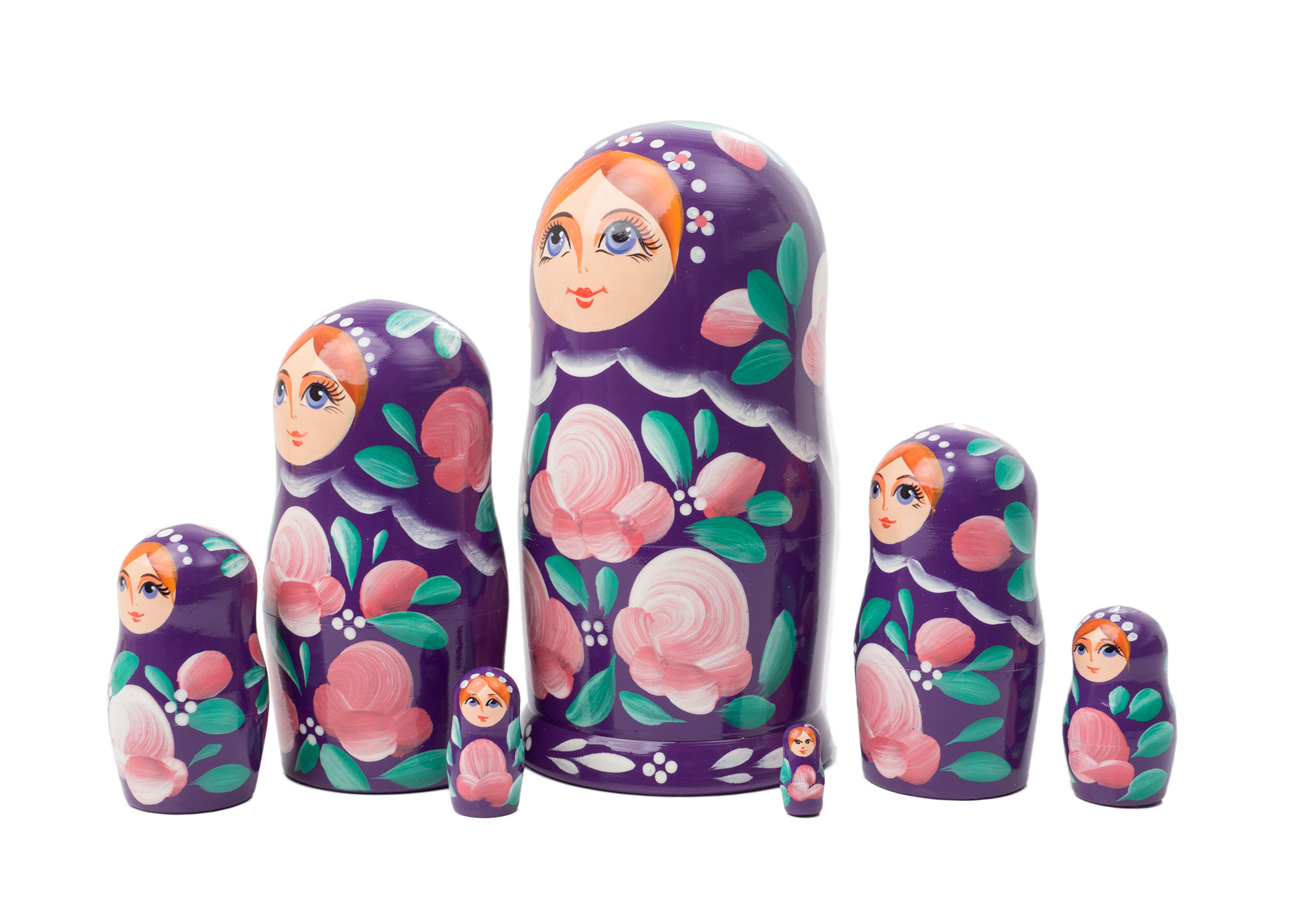 Buy Plum Floral Art Matreshka Doll 7pc./6" at GoldenCockerel.com