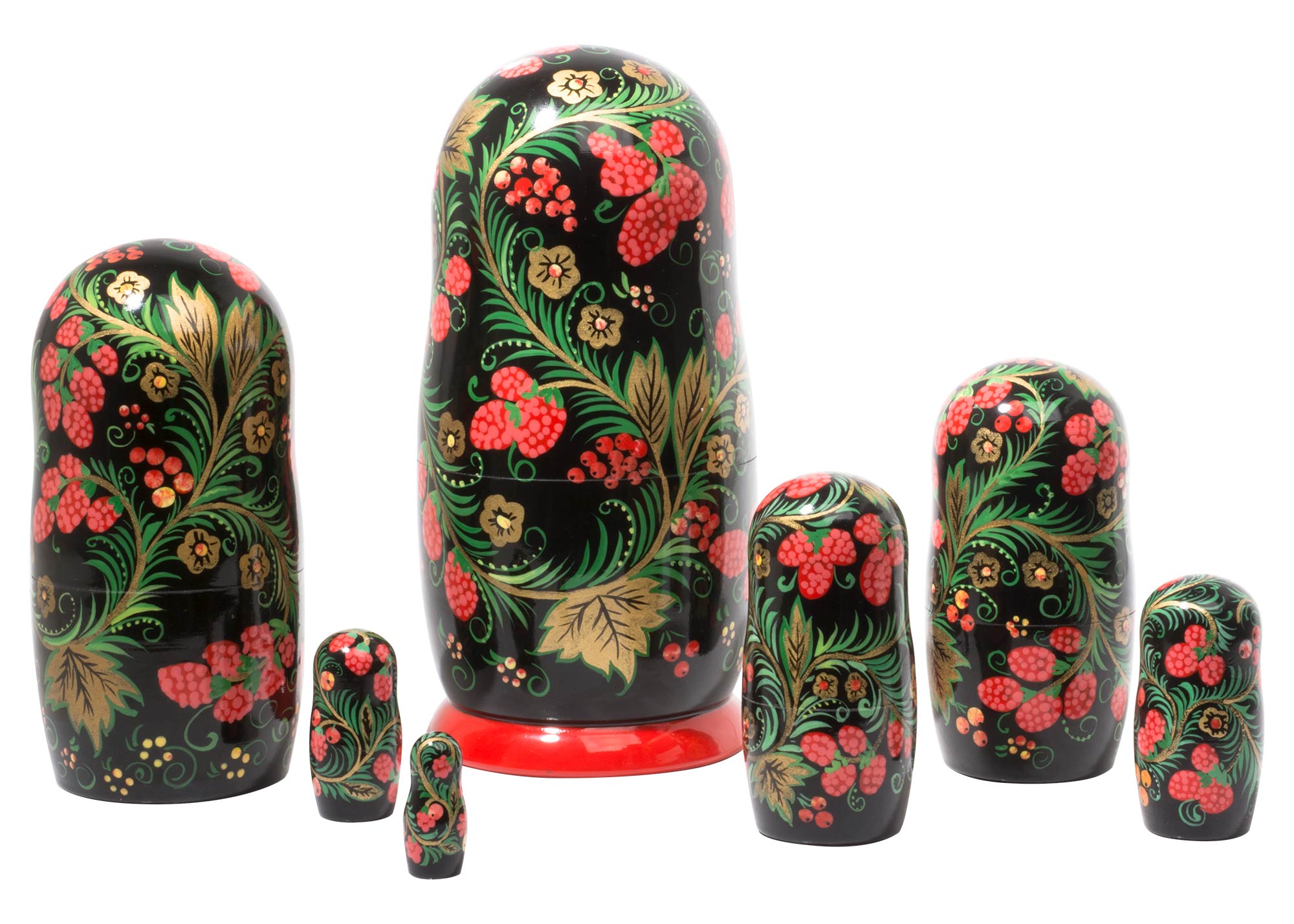 Buy Khokhloma Nesting Doll 7pc./8" at GoldenCockerel.com