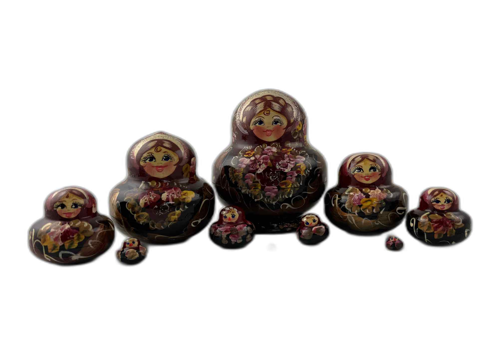 Buy Vintage Floral Art Nesting Doll 10pc/5" at GoldenCockerel.com