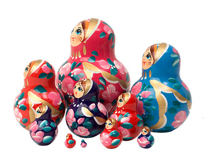 Buy Multicolored Nesting Doll 10pc./5" at GoldenCockerel.com