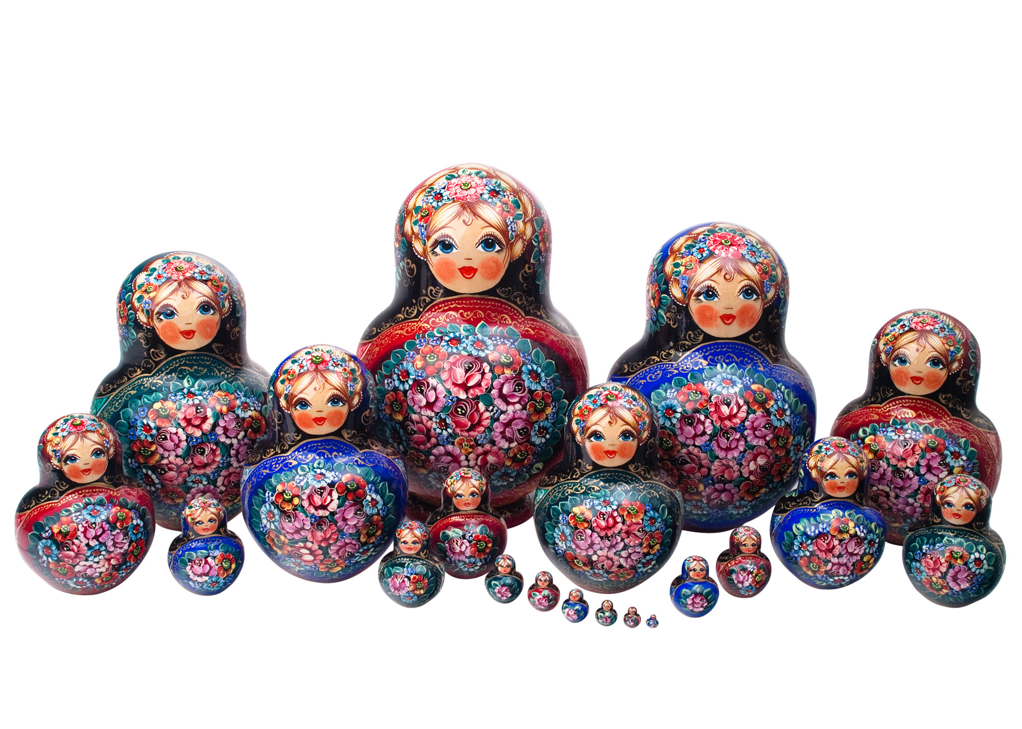 Buy Zhostovo Floral Doll Red 20pc./10" at GoldenCockerel.com