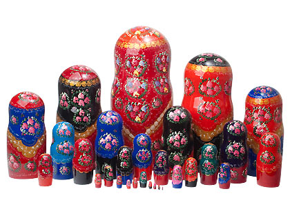 Buy Bouquet Mega Matryoshka Doll 30pc./17.5" at GoldenCockerel.com