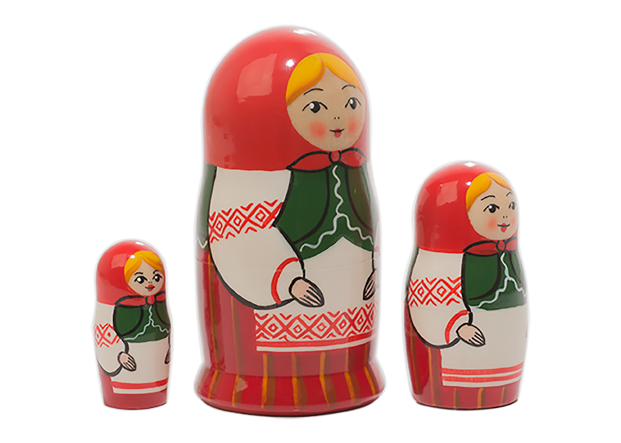 Buy Belorussian Folk Nesting Doll Nadia 3pc./3.5" at GoldenCockerel.com