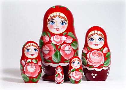 Buy Floral Maiden Nesting Doll 5pc./4" at GoldenCockerel.com