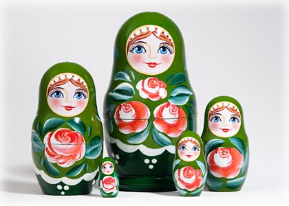 Buy Floral Maiden Nesting Doll 5pc./4" at GoldenCockerel.com