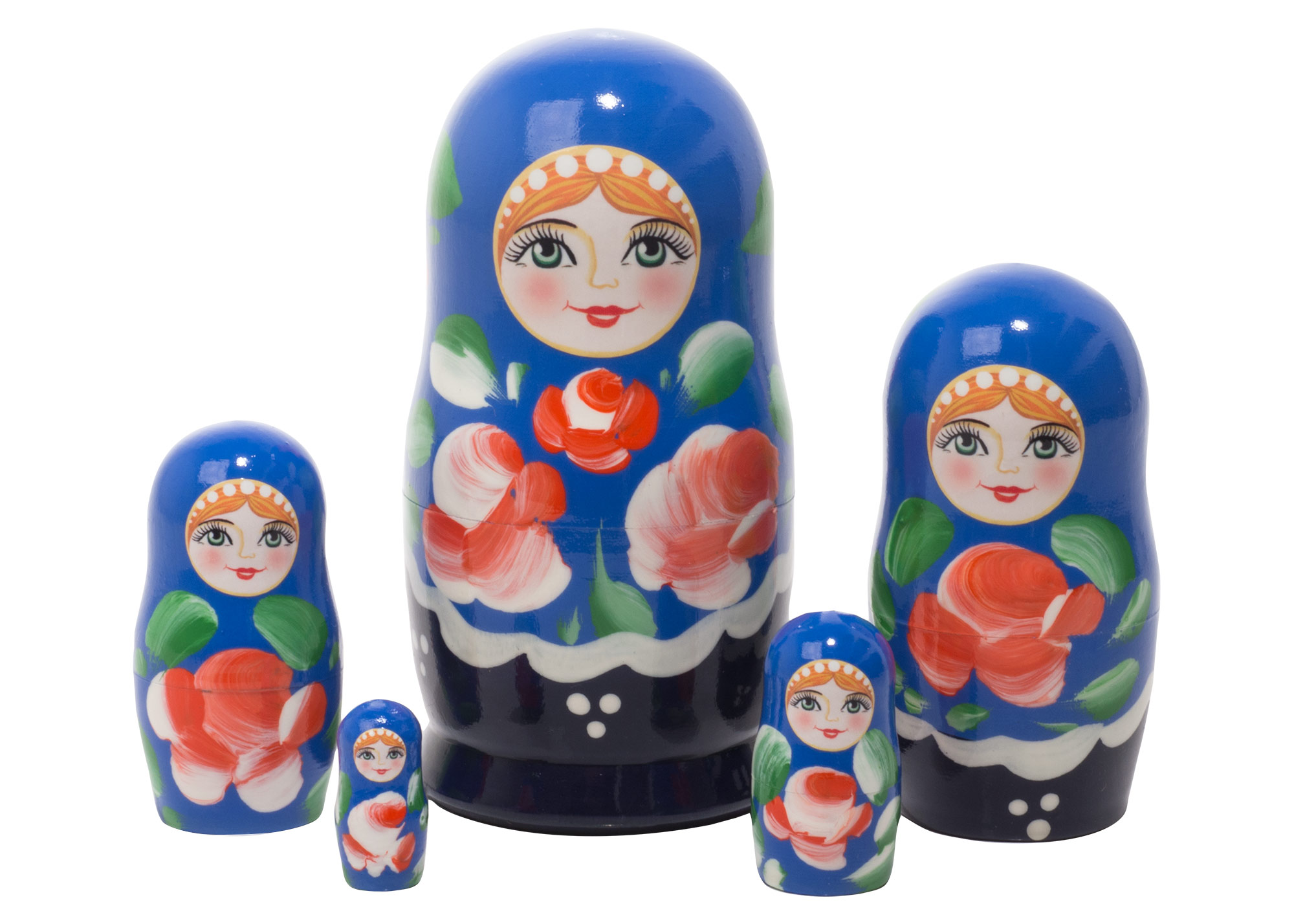 Buy Floral Maiden Nesting Doll 5pc./4" at GoldenCockerel.com