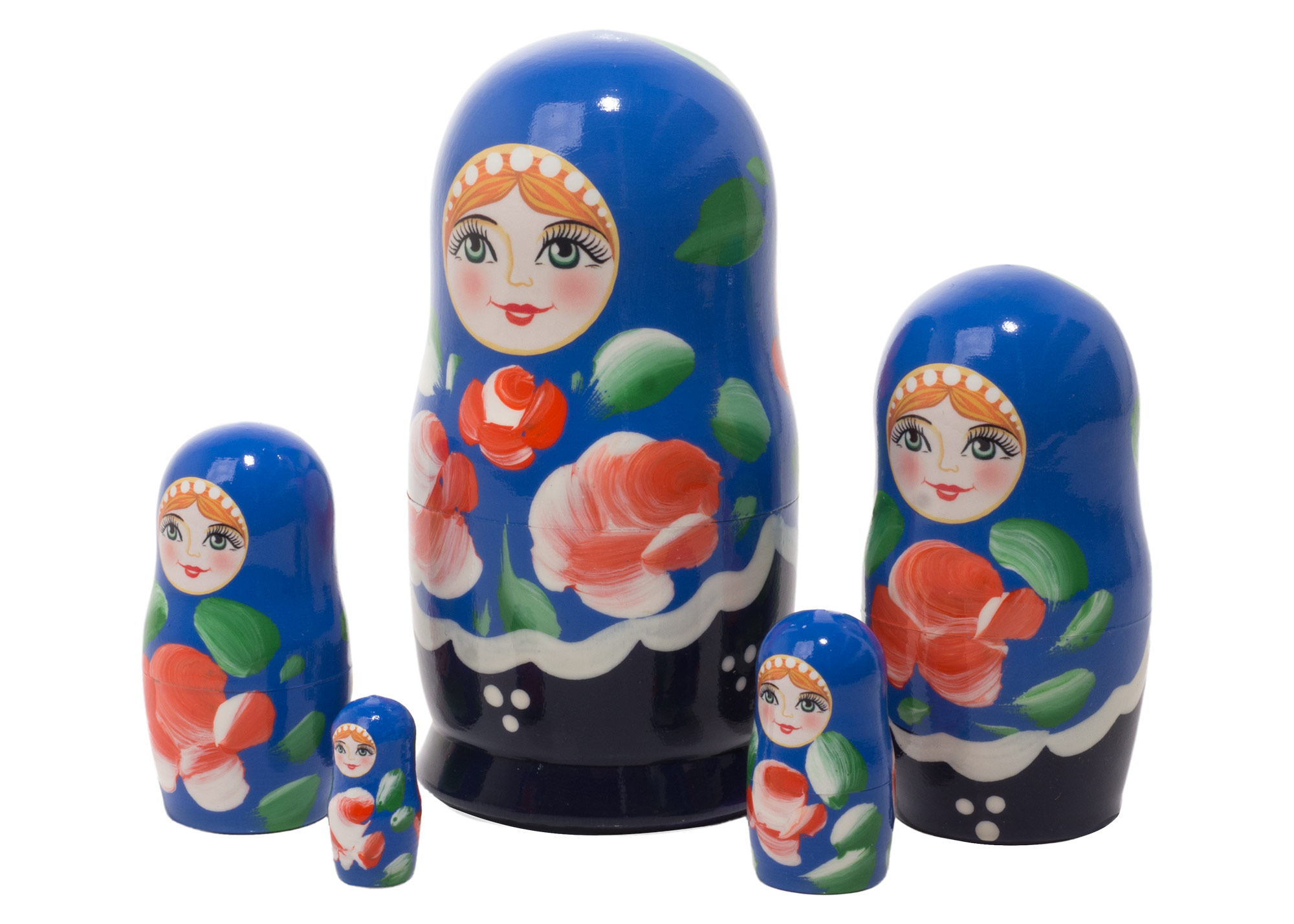 Buy Floral Maiden Nesting Doll 5pc./4" at GoldenCockerel.com