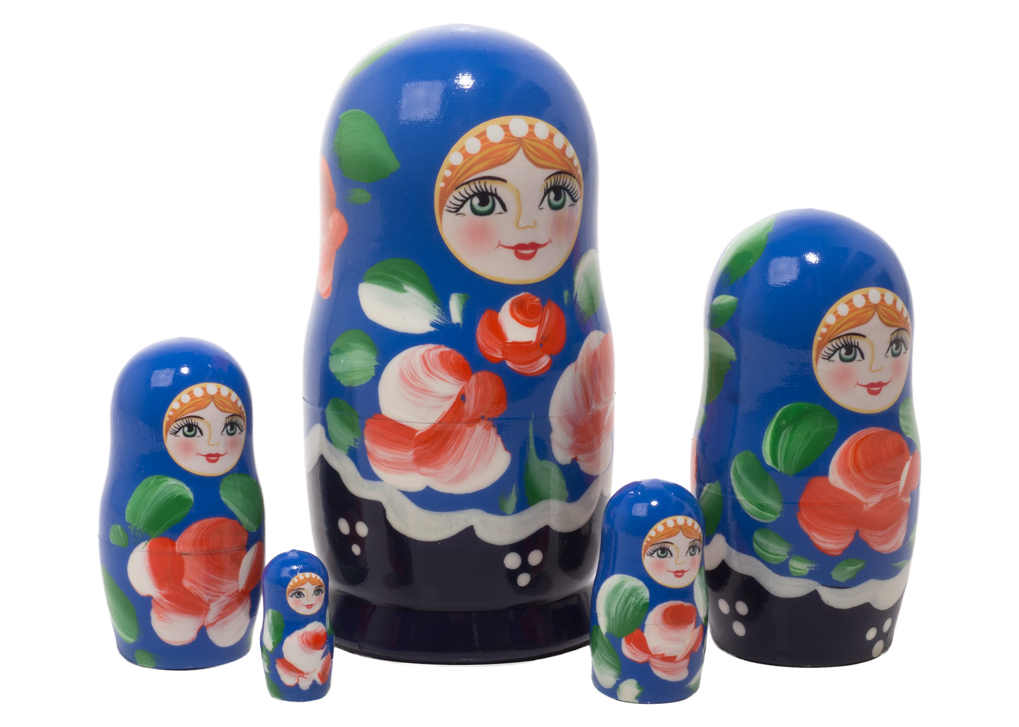 Buy Floral Maiden Nesting Doll 5pc./4" at GoldenCockerel.com