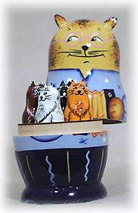 Buy Papa Cat Doll w/ 4 Cats Inside 5pc./3.5" at GoldenCockerel.com