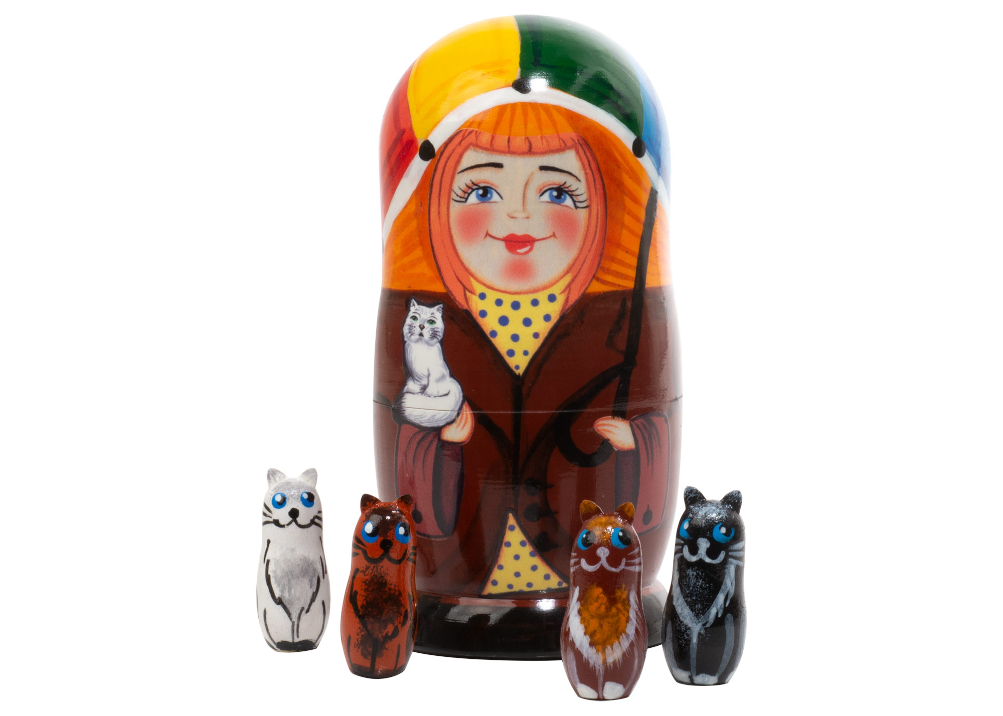 Buy Autumn Whiskers Matryoshka Surprise Doll 5pc./3.5" at GoldenCockerel.com