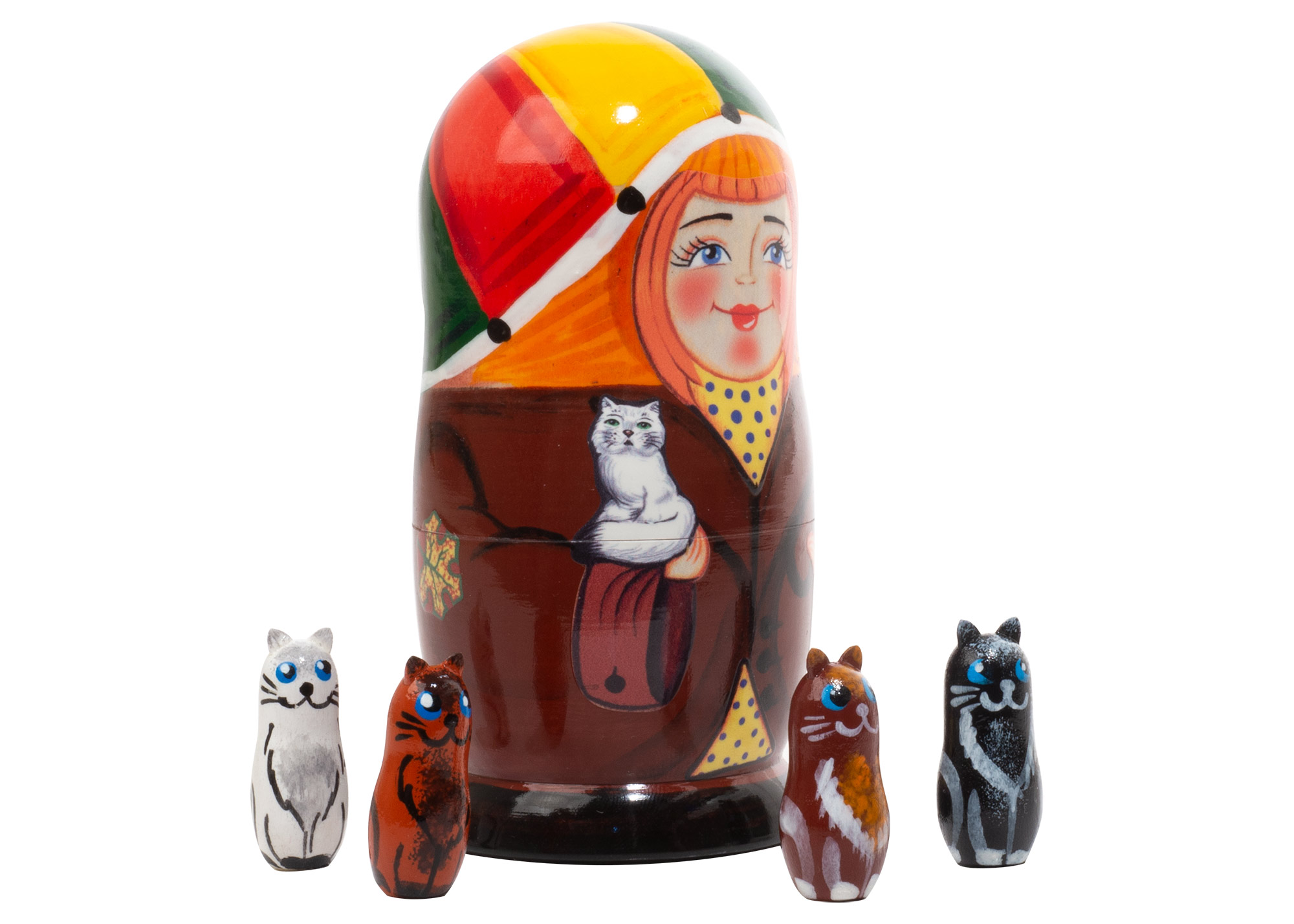 Buy Autumn Whiskers Matryoshka Surprise Doll 5pc./3.5" at GoldenCockerel.com