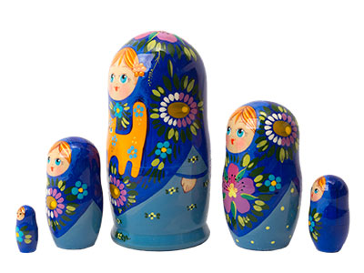 Buy Elena's Lovely Cat Nesting Doll 5pc./4" at GoldenCockerel.com