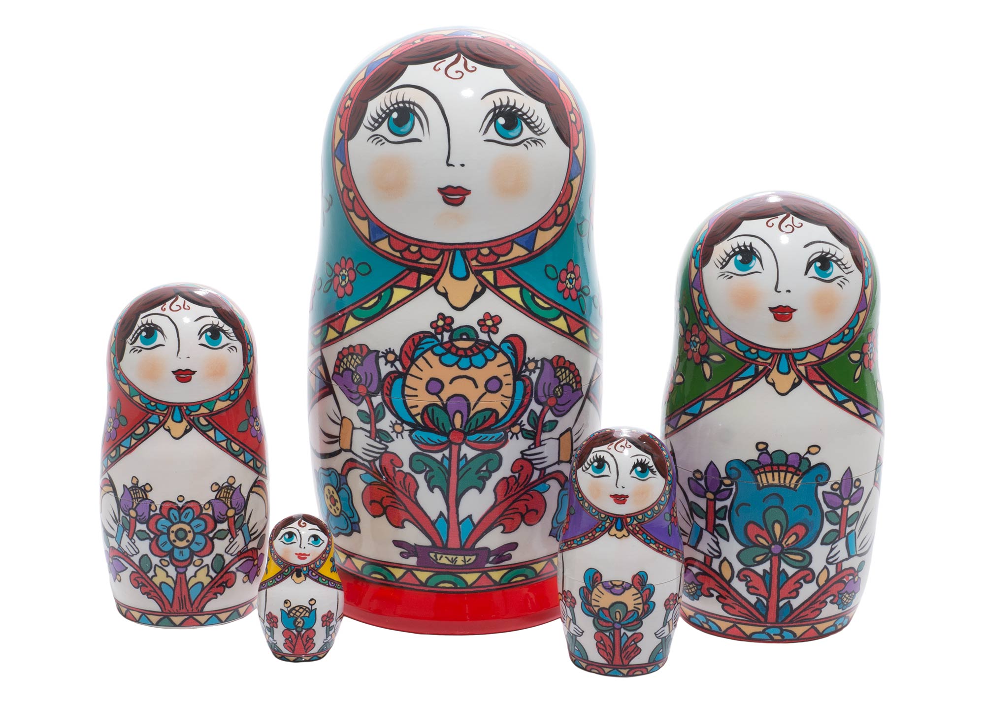 Buy Northern Folk Style Nesting Doll 5pc./6" at GoldenCockerel.com