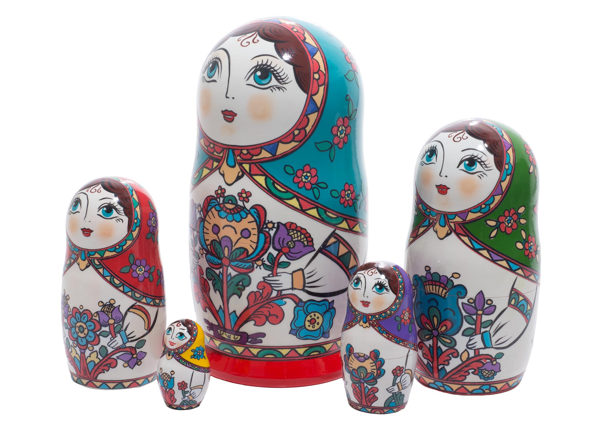 Buy Northern Folk Style Nesting Doll 5pc./6" at GoldenCockerel.com