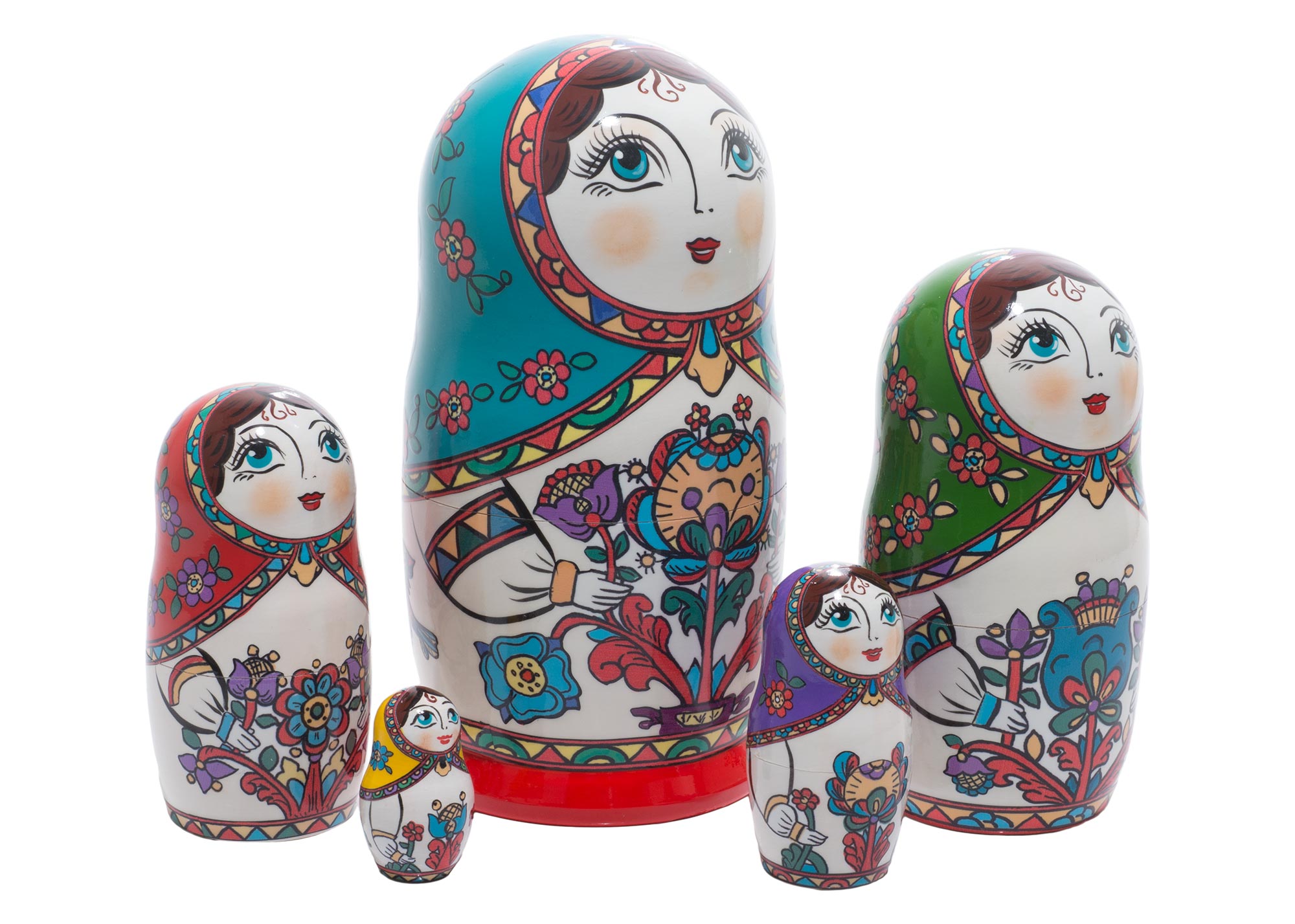 Buy Northern Folk Style Nesting Doll 5pc./6" at GoldenCockerel.com