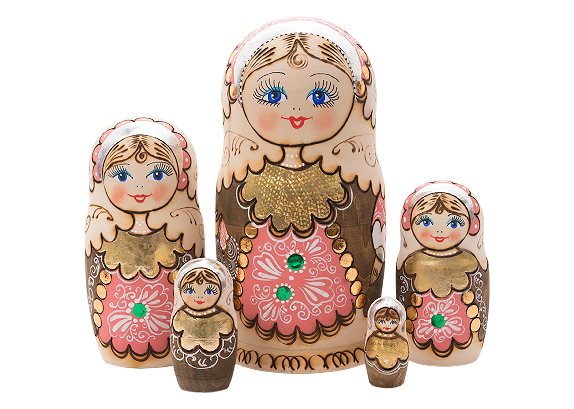 Buy Woodburned Nesting Doll 5pc./5"  at GoldenCockerel.com