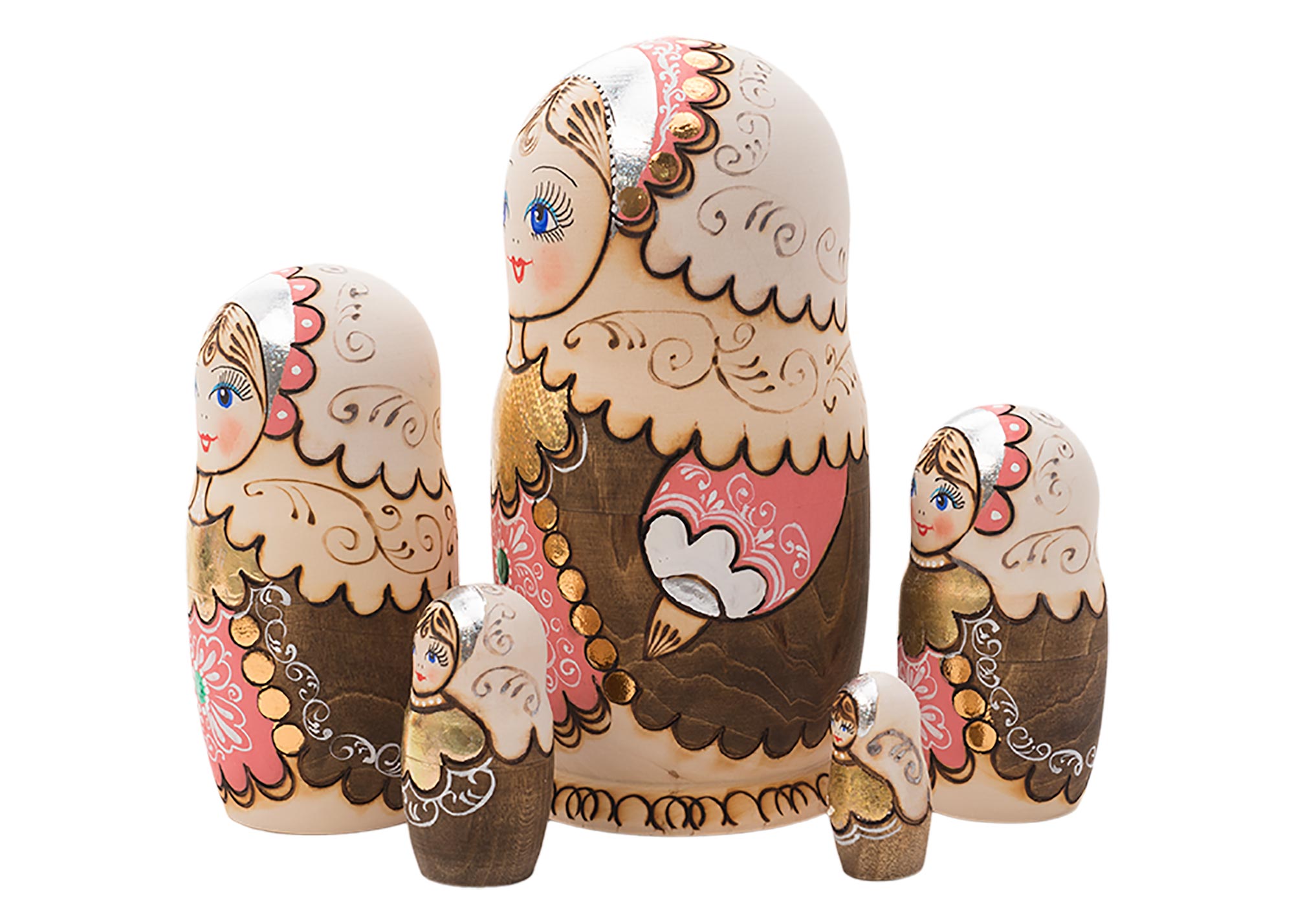 Buy Woodburned Nesting Doll 5pc./5"  at GoldenCockerel.com