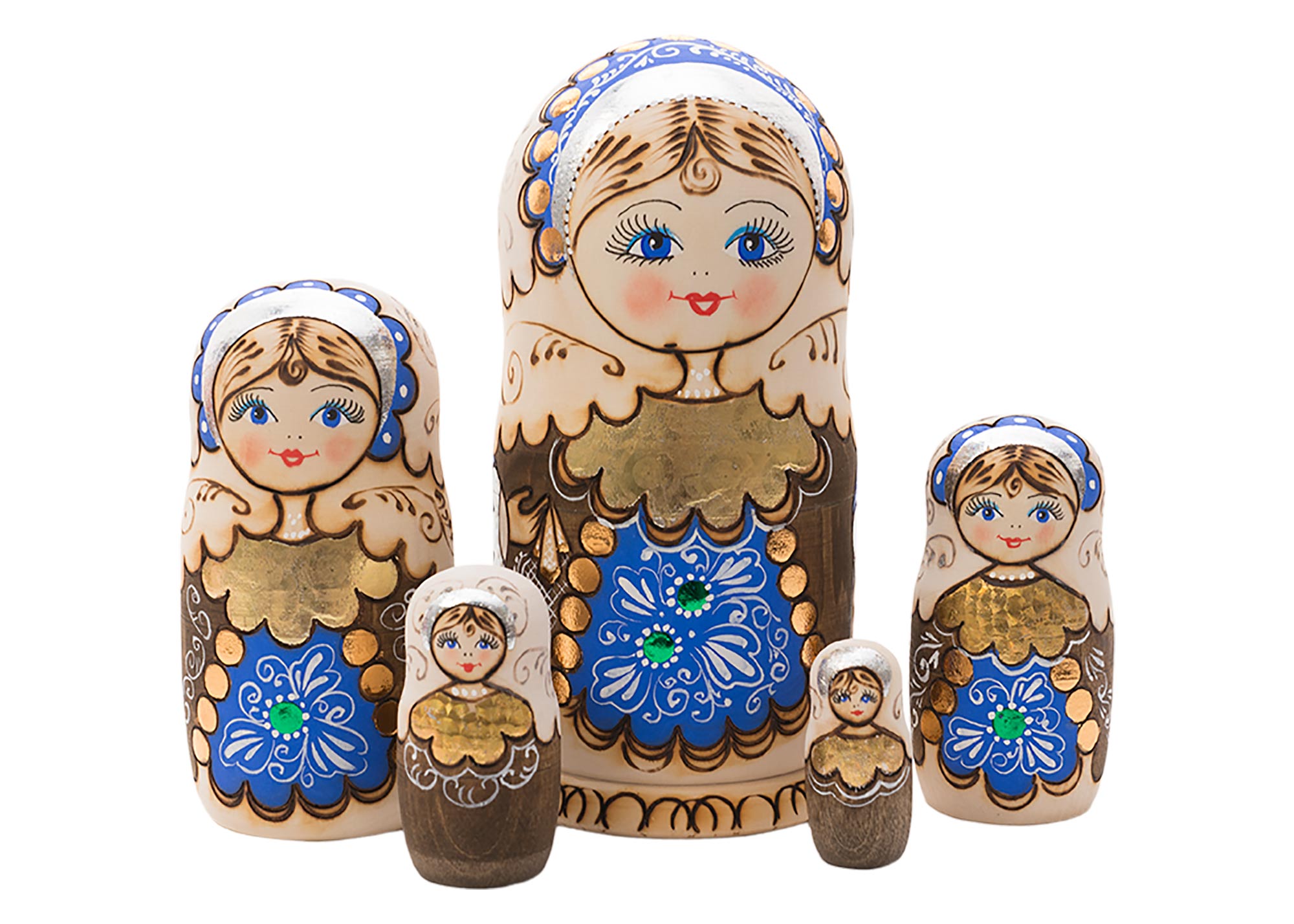 Buy Woodburned Nesting Doll 5pc./5"  at GoldenCockerel.com