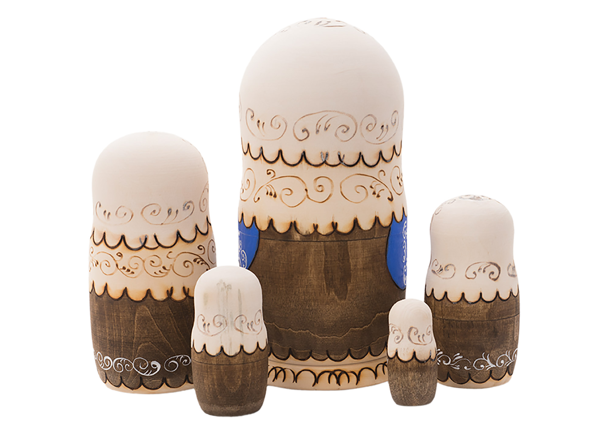 Buy Woodburned Nesting Doll 5pc./5"  at GoldenCockerel.com