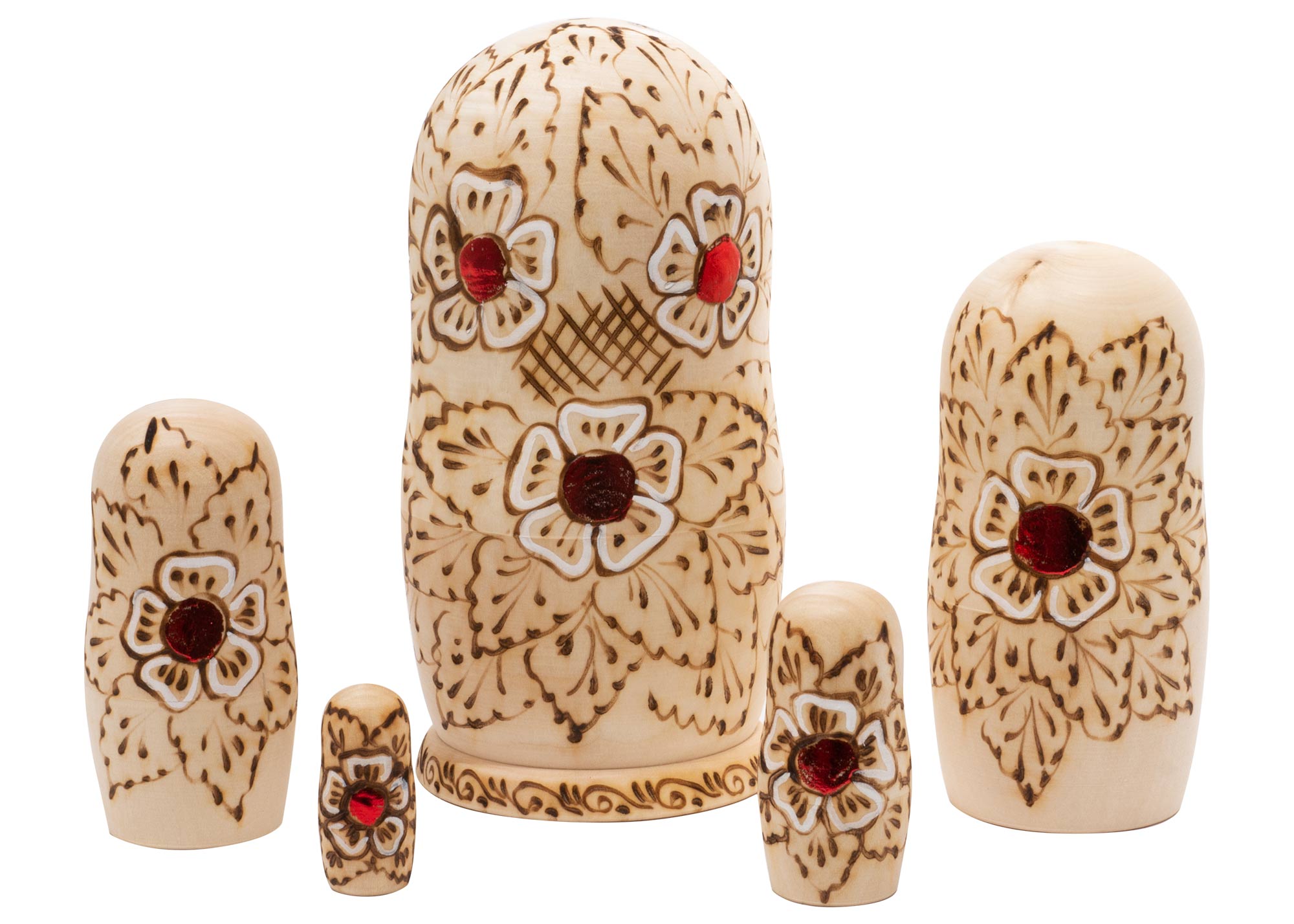 Buy Russian Domes Woodburned Nesting Doll 5pc./6" at GoldenCockerel.com