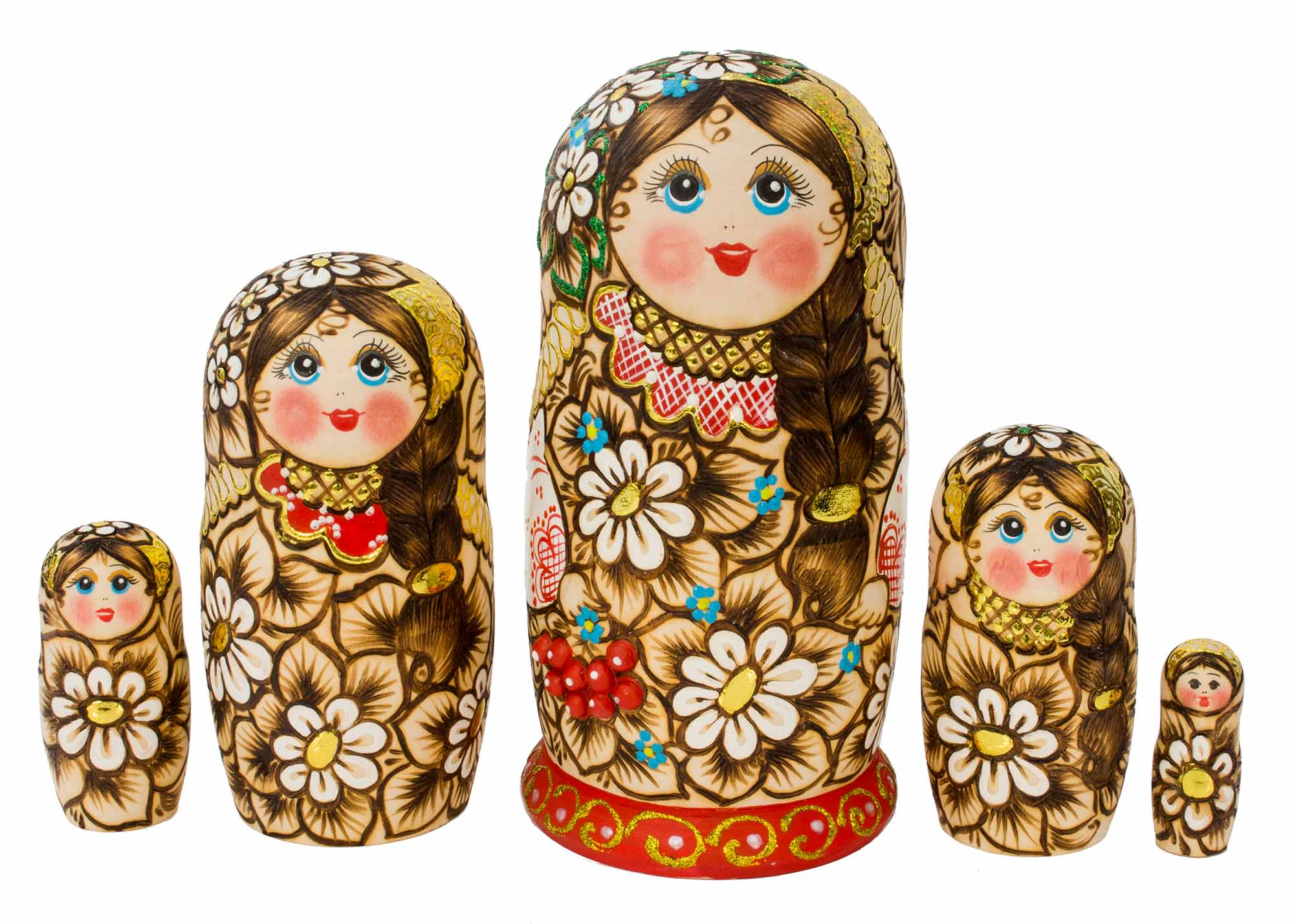 Buy Woodburned Rowanberry Nesting Doll 5pc./7" at GoldenCockerel.com