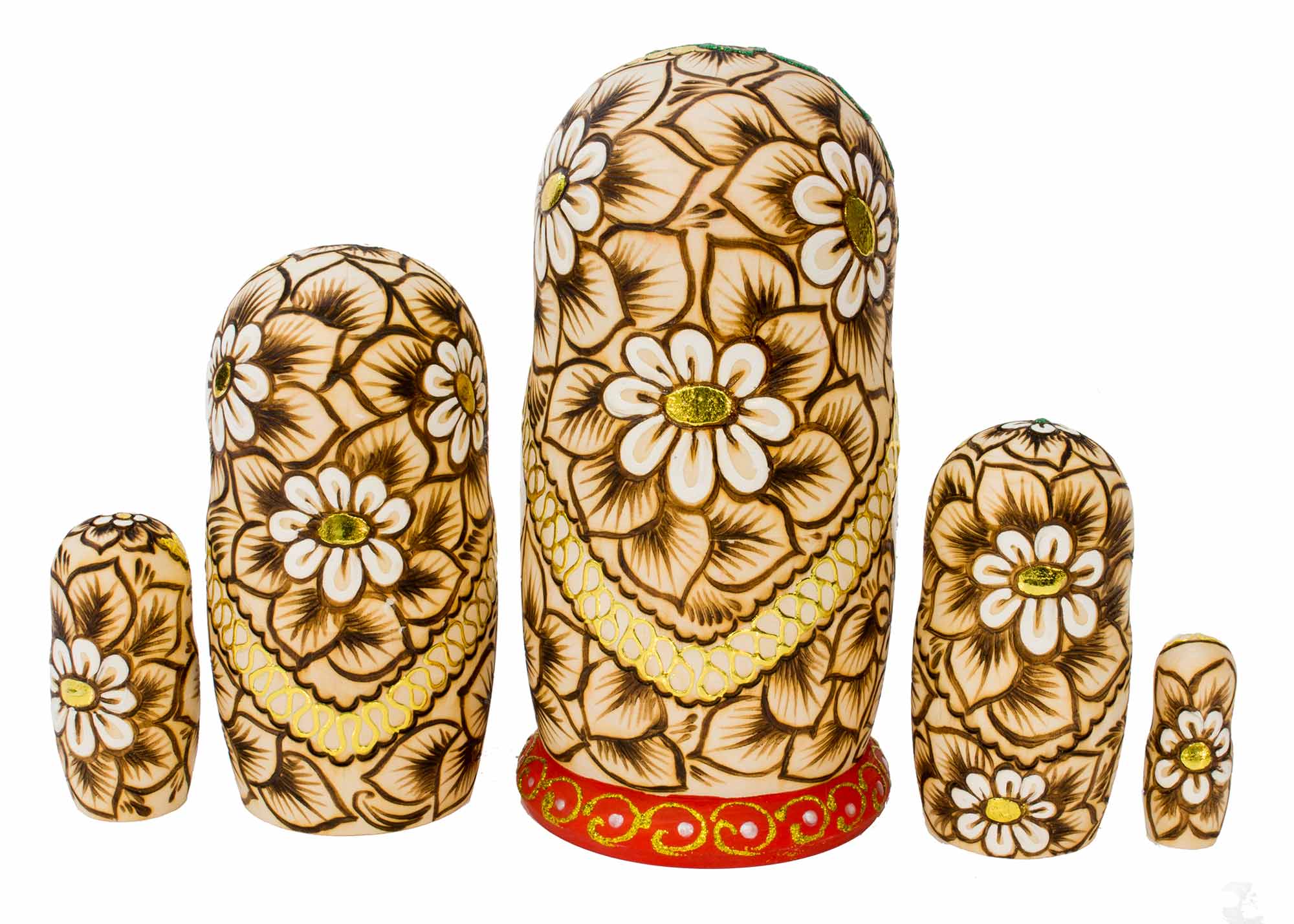 Buy Woodburned Rowanberry Nesting Doll 5pc./7" at GoldenCockerel.com