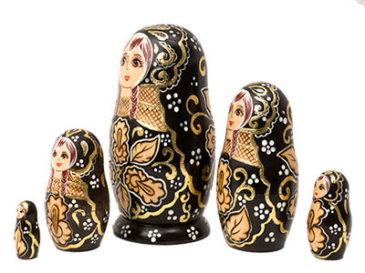 Buy Deluxe Woodburned Nesting Doll 5pc./6" at GoldenCockerel.com