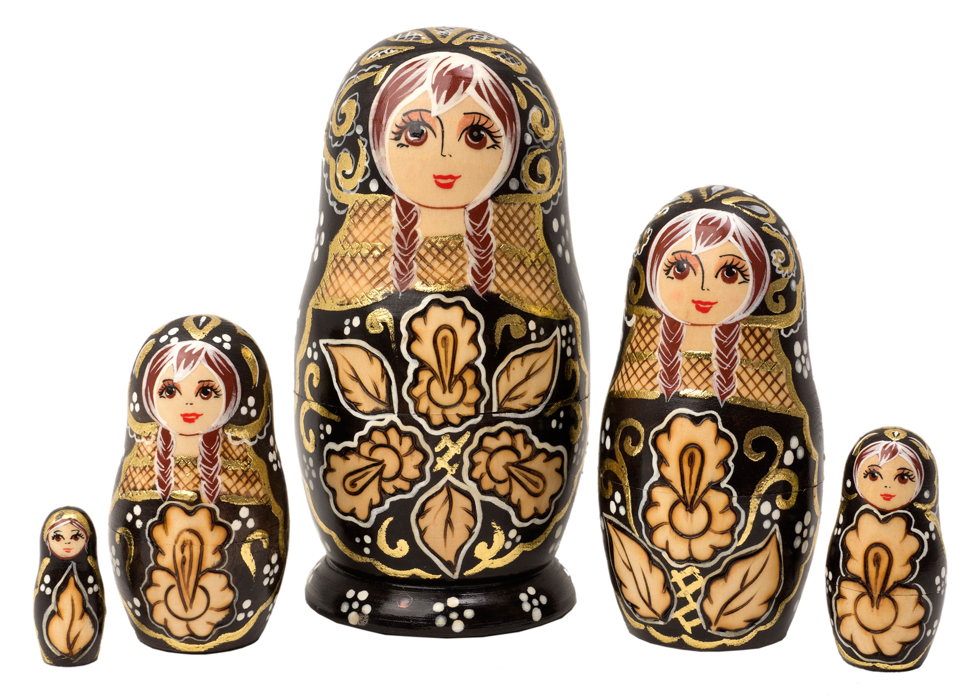 Buy Deluxe Woodburned Nesting Doll 5pc./6" at GoldenCockerel.com