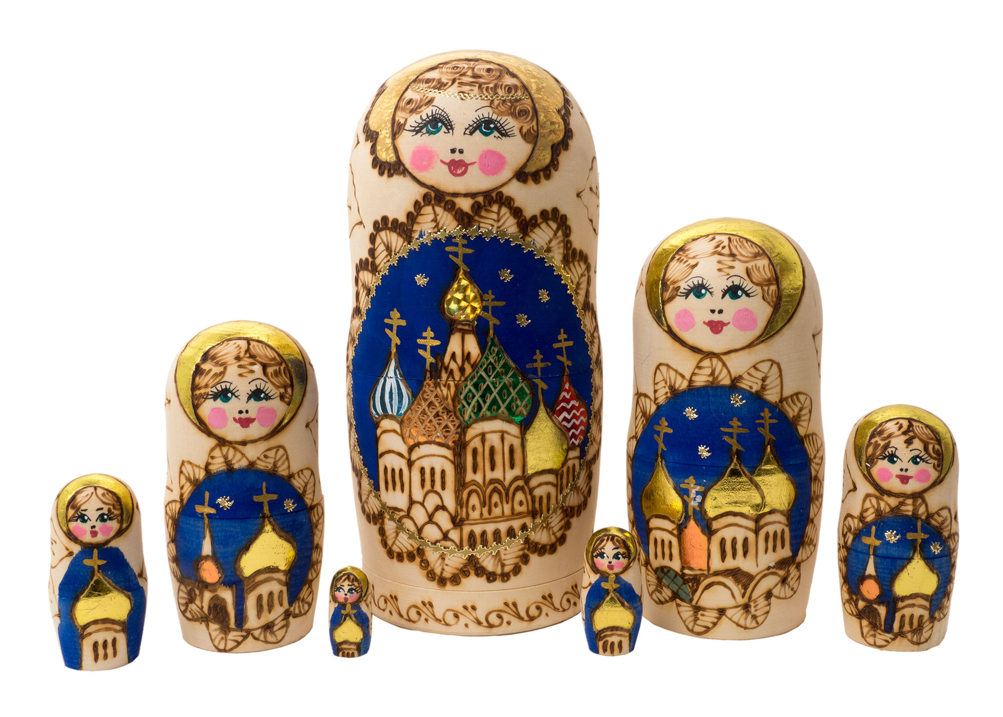 Buy Russian Domes Nesting Doll 7pc./8" at GoldenCockerel.com