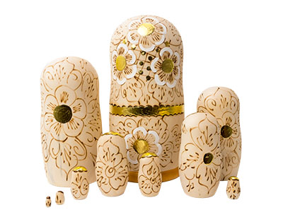 Buy 2nd Quality Woodburned Cathedral Church Nesting Doll 10pc./10"  at GoldenCockerel.com