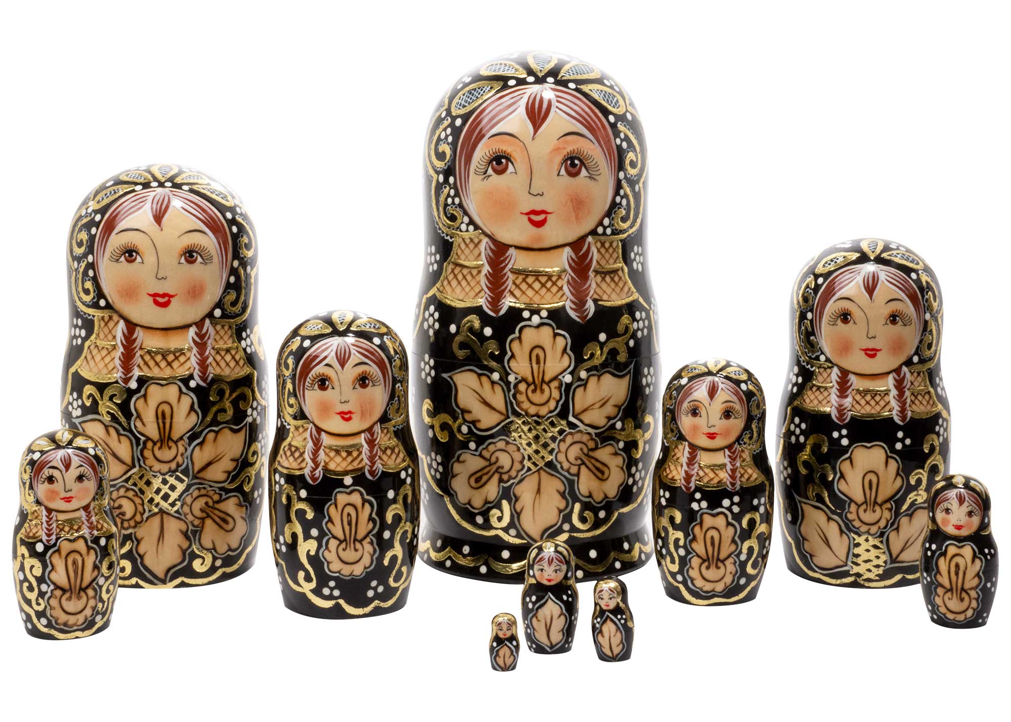 Buy Deluxe Woodburned Matryoshka Doll 10pc./10" at GoldenCockerel.com