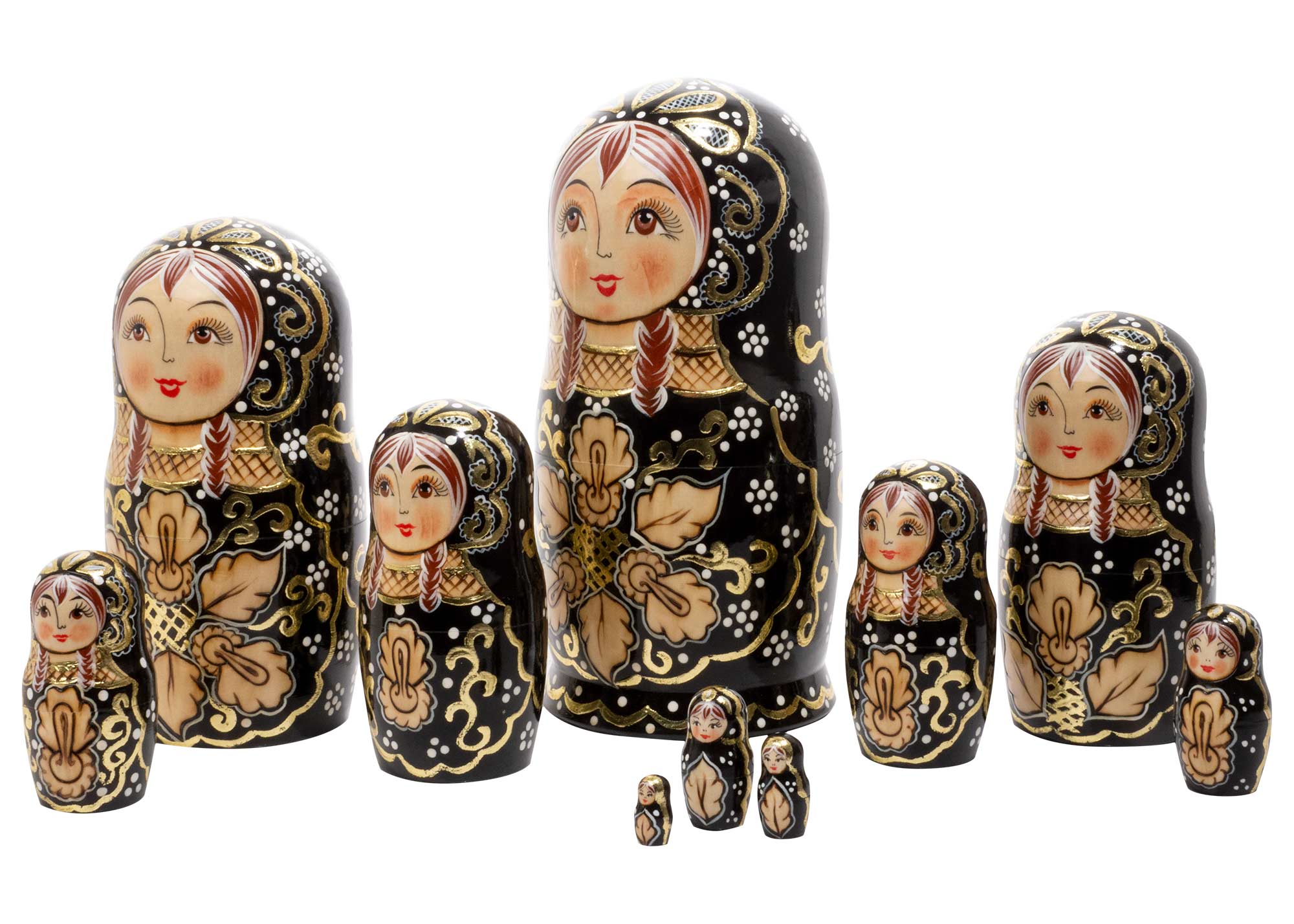 Buy Deluxe Woodburned Matryoshka Doll 10pc./10" at GoldenCockerel.com