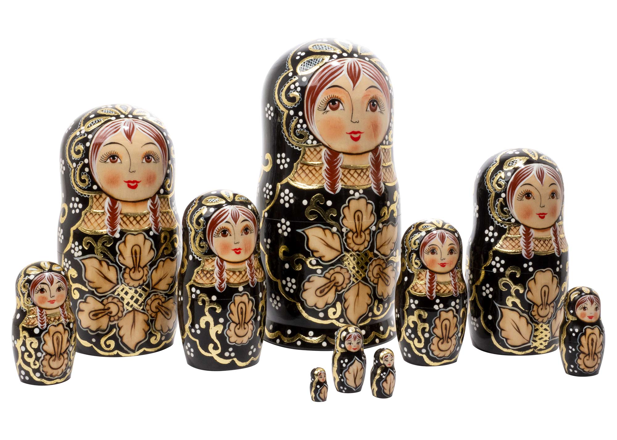 Buy Deluxe Woodburned Matryoshka Doll 10pc./10" at GoldenCockerel.com