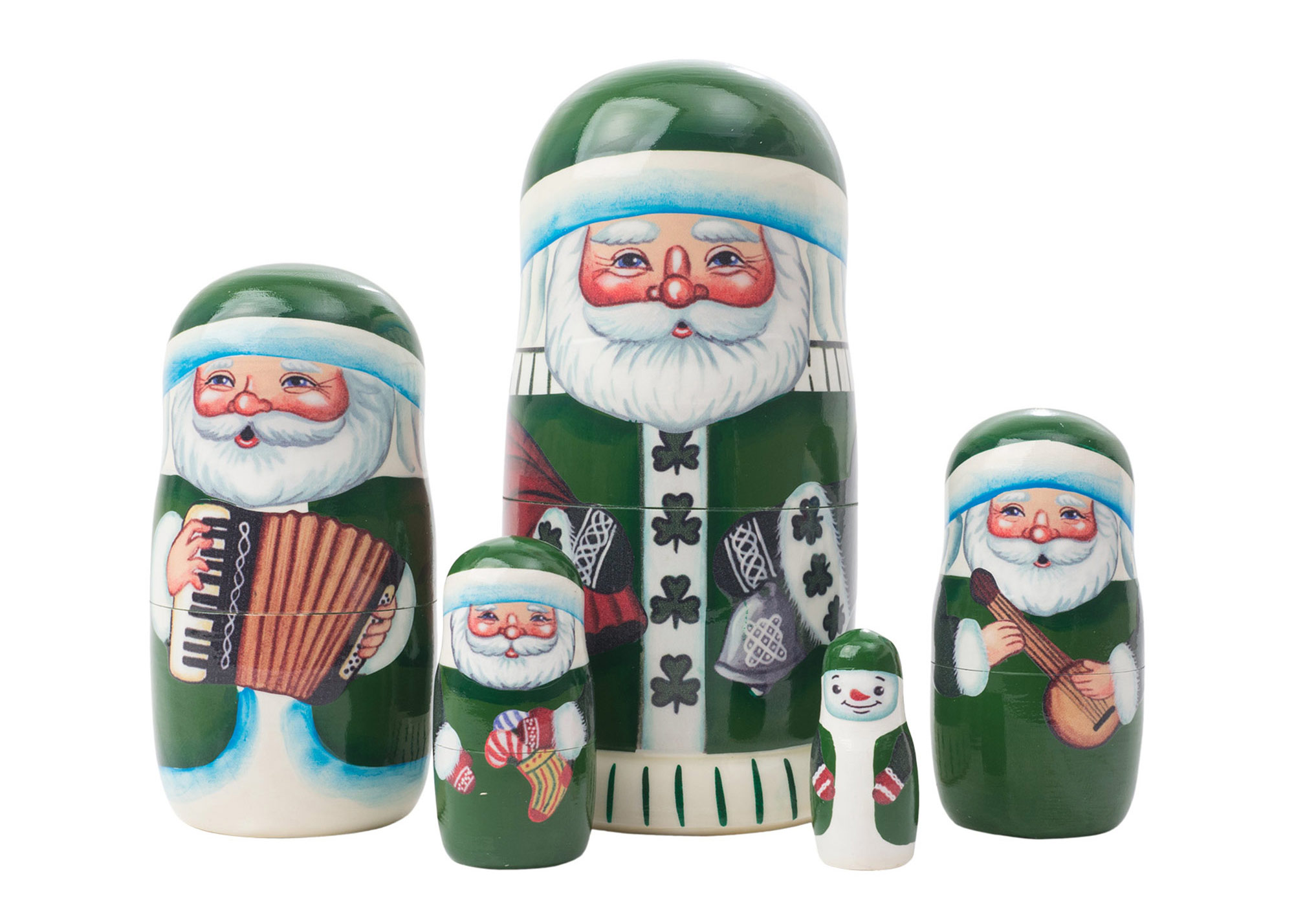 Buy Irish Santa Nesting Doll 5pc./5" at GoldenCockerel.com