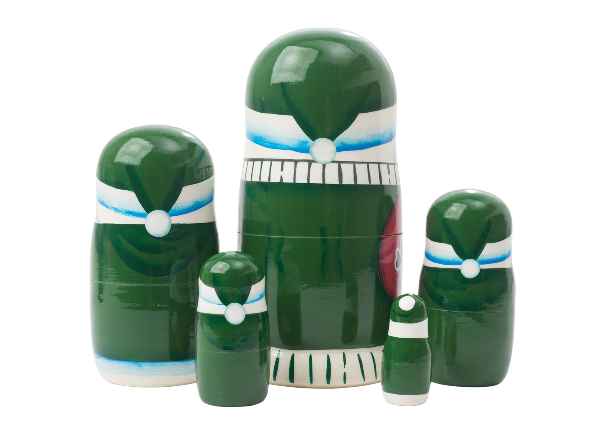 Buy Irish Santa Nesting Doll 5pc./5" at GoldenCockerel.com