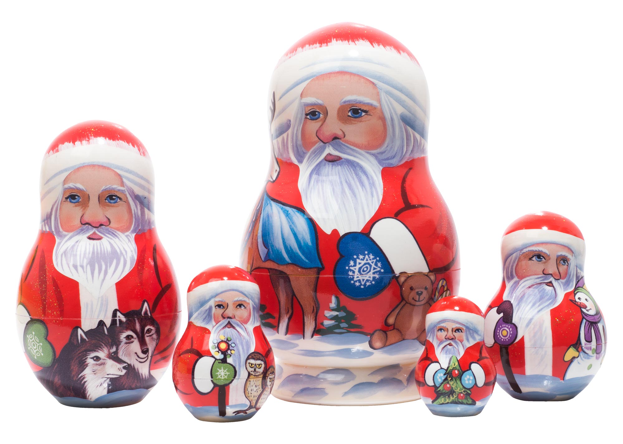 Buy Yukon Santa Nesting Doll 5pc./5" at GoldenCockerel.com