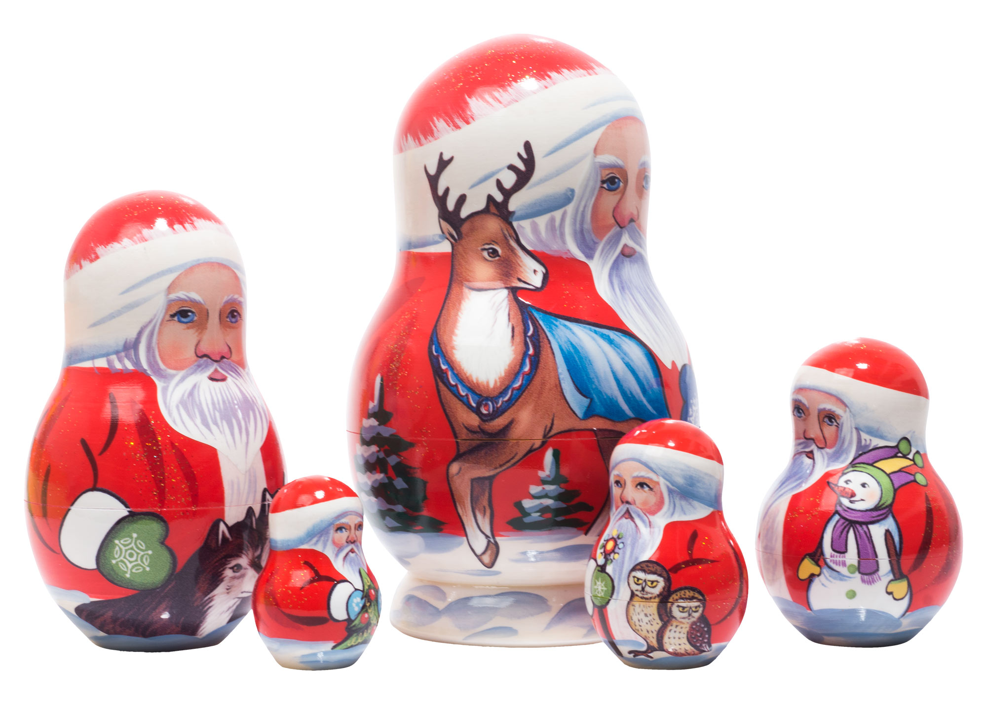 Buy Yukon Santa Nesting Doll 5pc./5" at GoldenCockerel.com