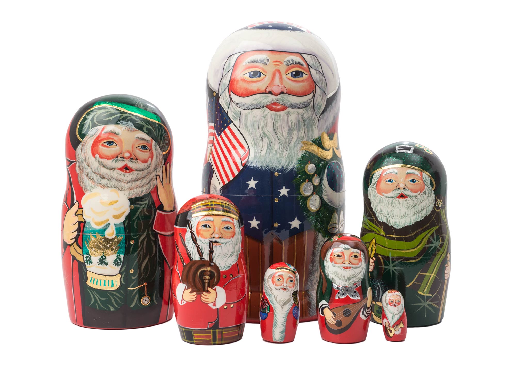 Buy International Santas Nesting Doll 7pc./8" at GoldenCockerel.com