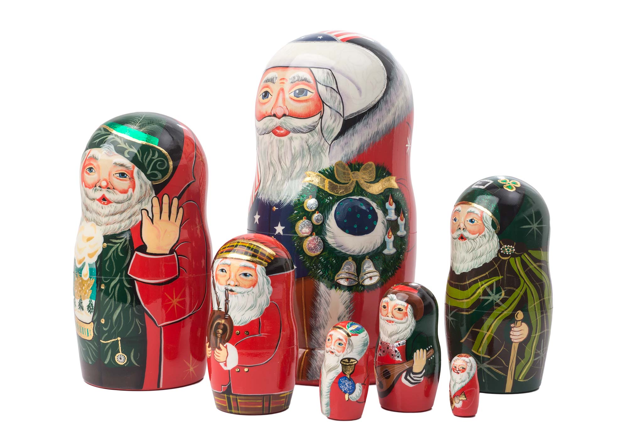 Buy International Santas Nesting Doll 7pc./8" at GoldenCockerel.com