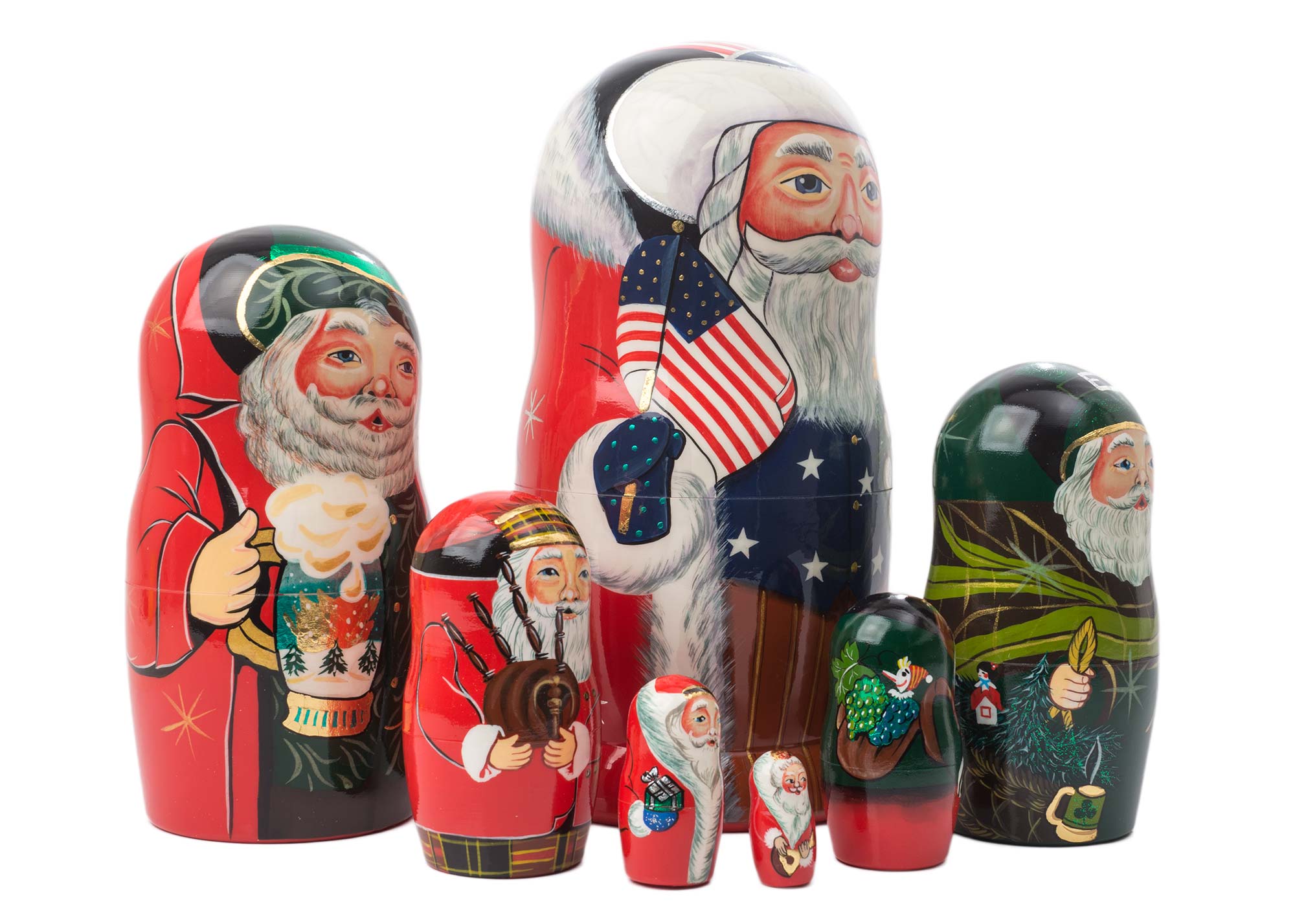 Buy International Santas Nesting Doll 7pc./8" at GoldenCockerel.com