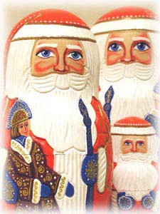 Buy Carved Santas Doll 7pc./8" at GoldenCockerel.com