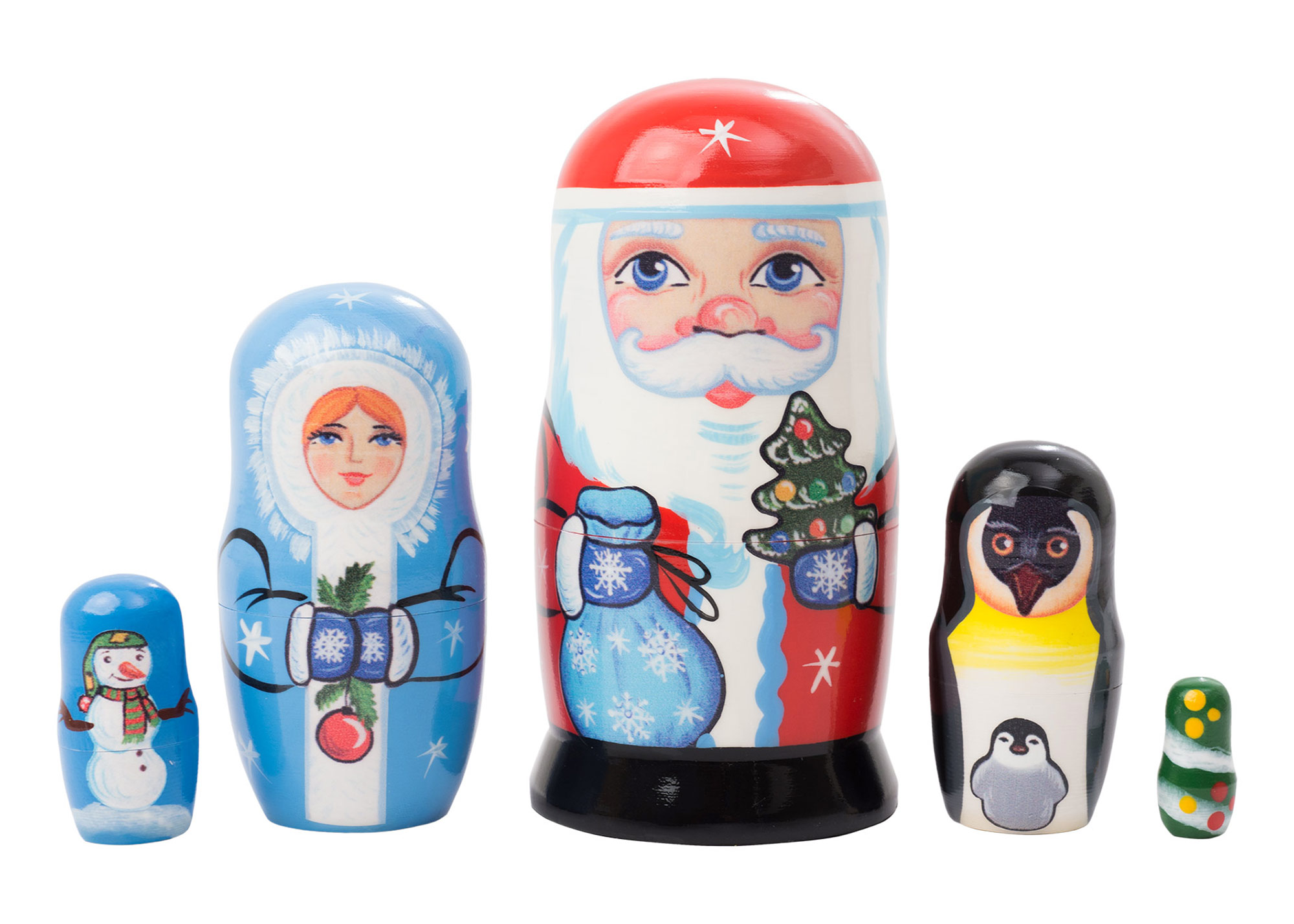 Buy Christmas Nesting Doll 5pc./4"  at GoldenCockerel.com