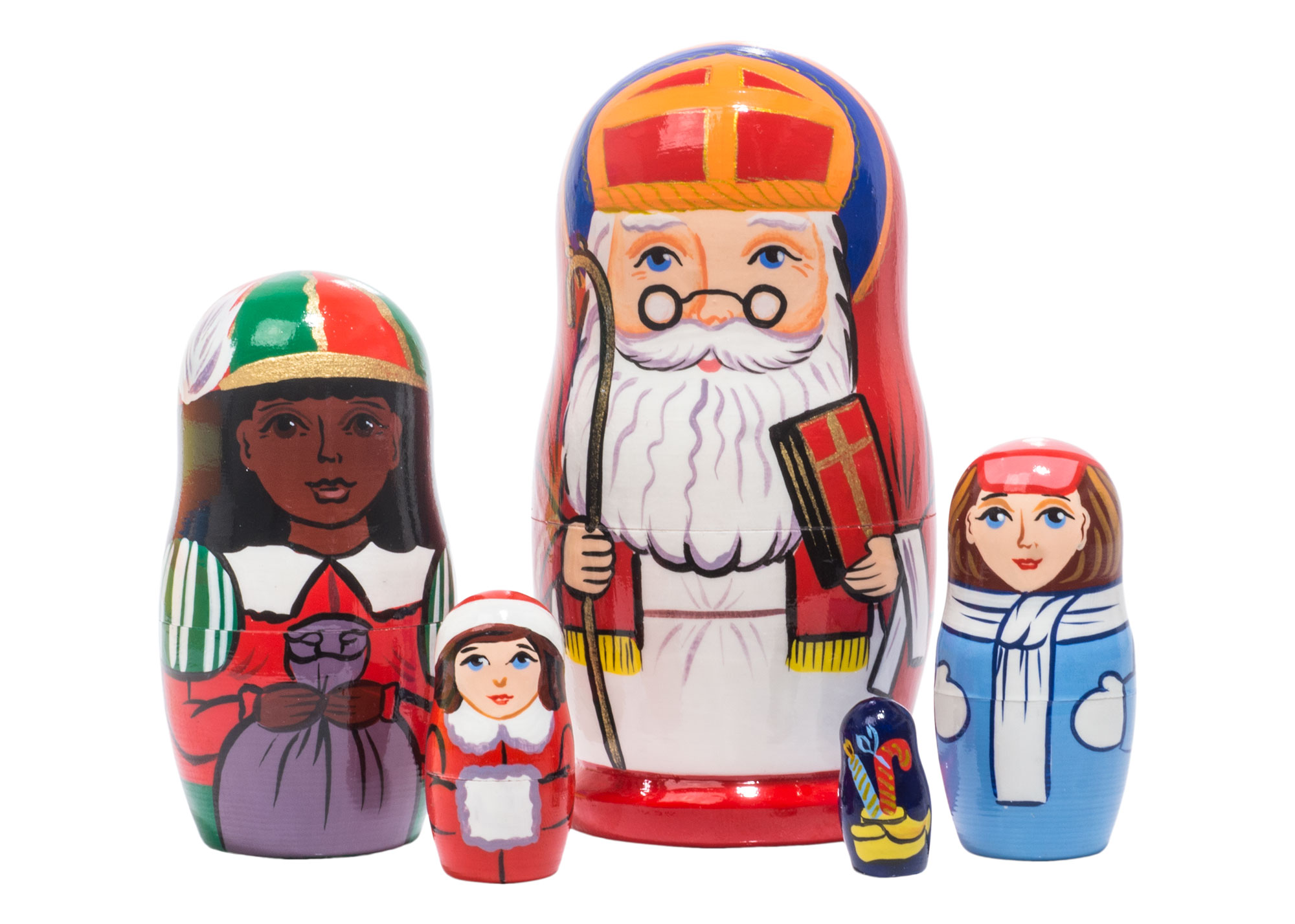 Buy Sinter Klaas Nesting Doll 5pc./4" at GoldenCockerel.com