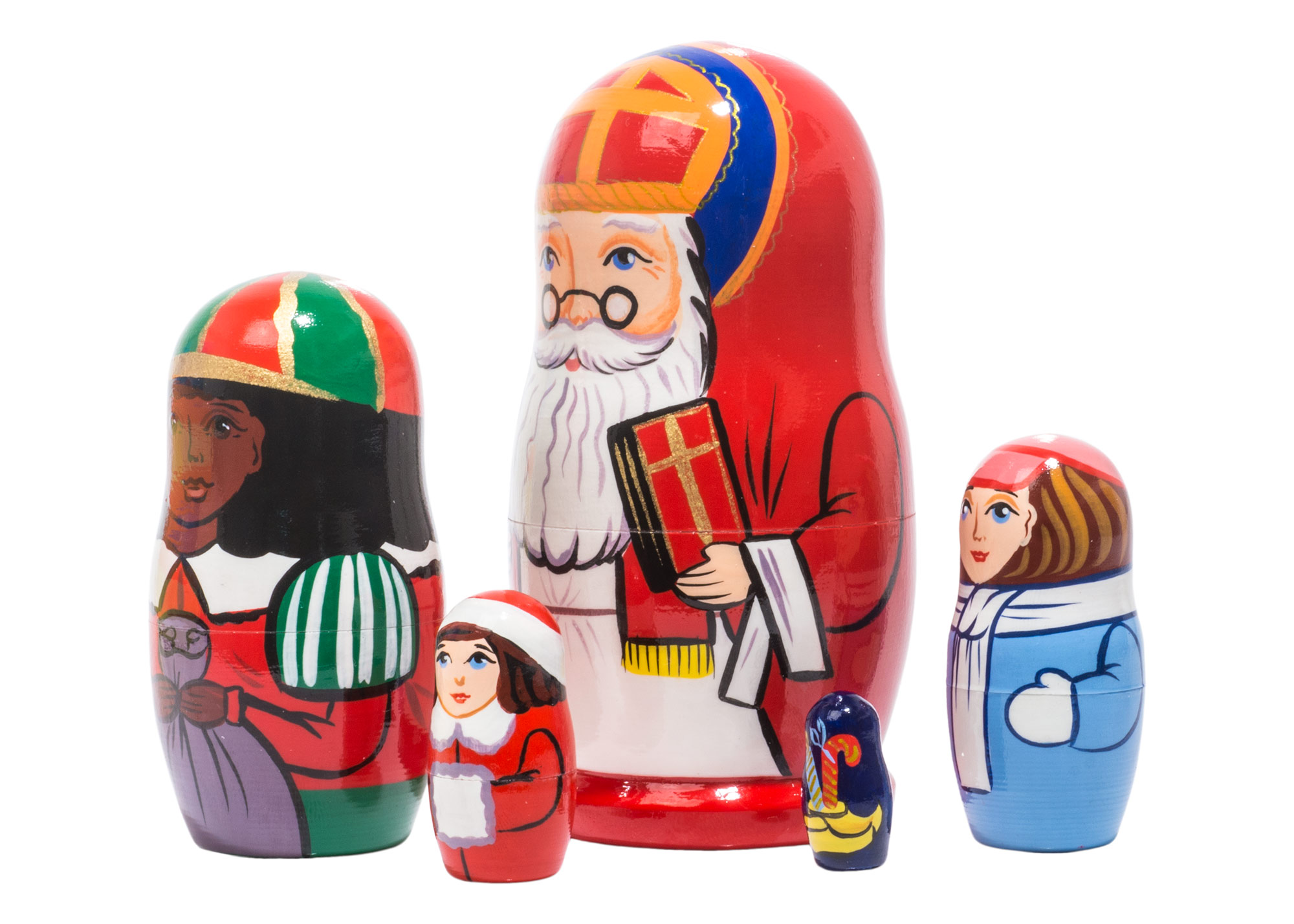 Buy Sinter Klaas Nesting Doll 5pc./4" at GoldenCockerel.com