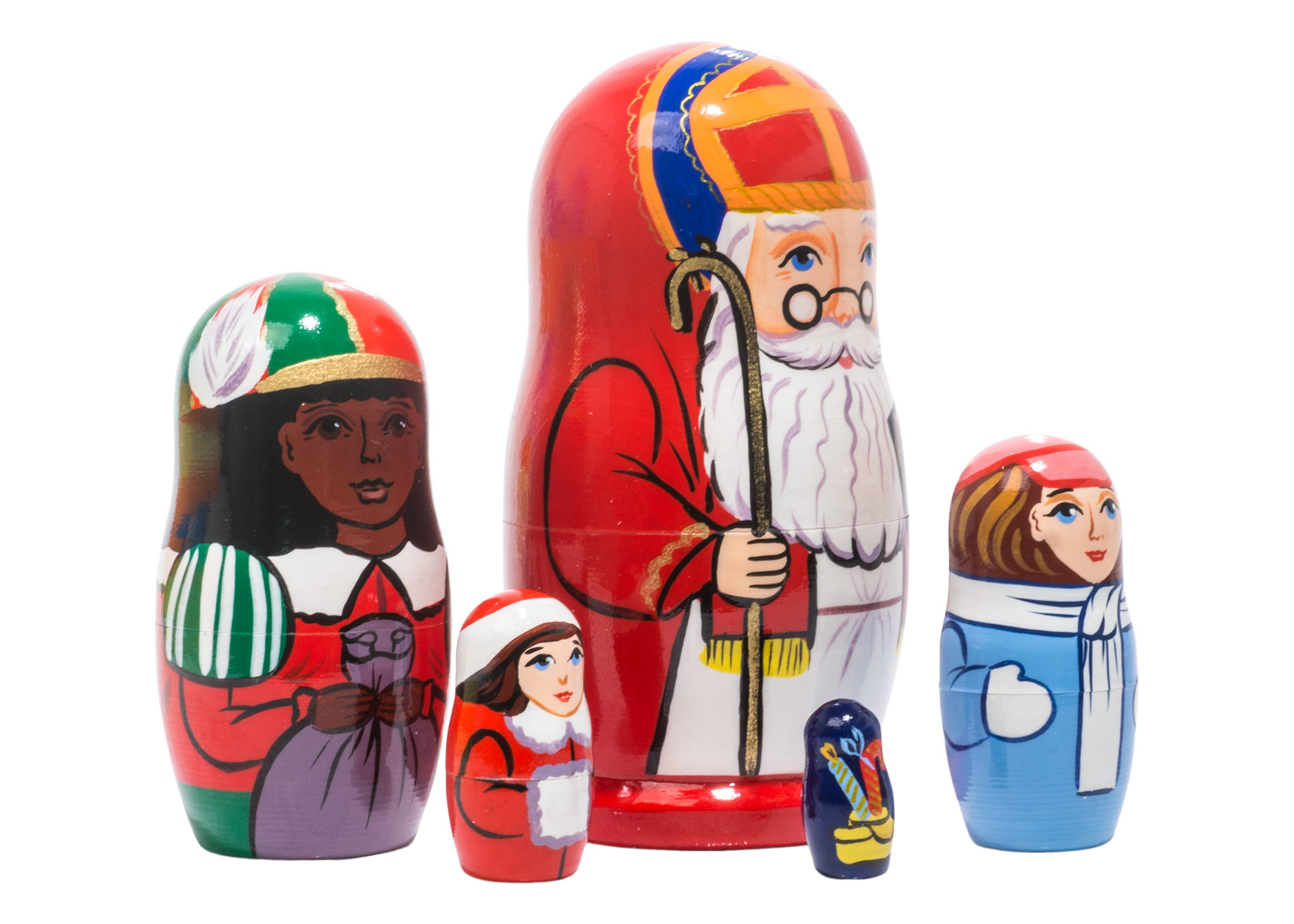 Buy Sinter Klaas Nesting Doll 5pc./4" at GoldenCockerel.com