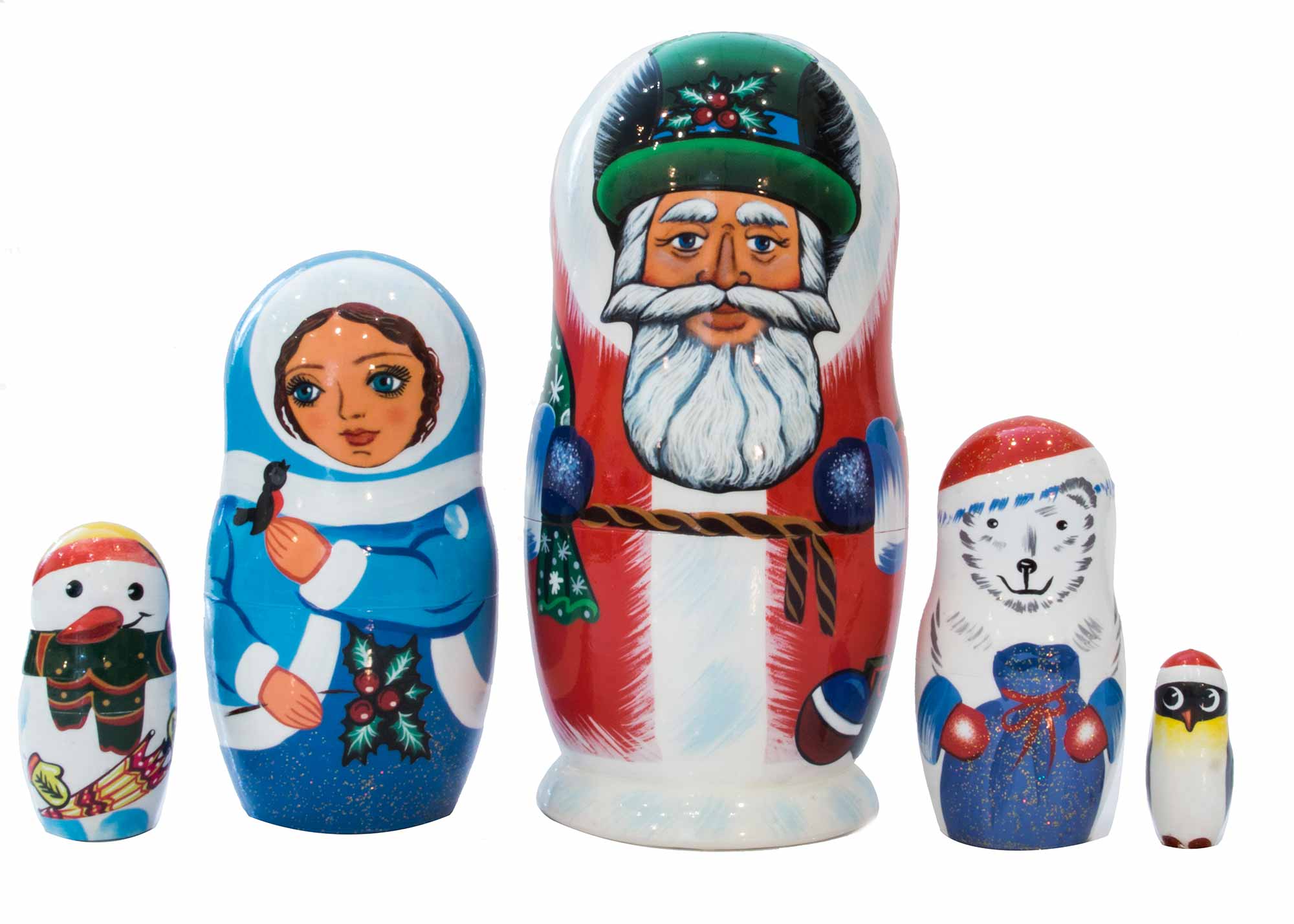 Buy Polar Christmas Nesting Doll 5pc/5" at GoldenCockerel.com